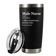 Male Nurse Definition Murse Like A Normal Nurse But Way Cooler Vacuum Insulated Stainless Steel Tumbler 20 oz Black - Panvola