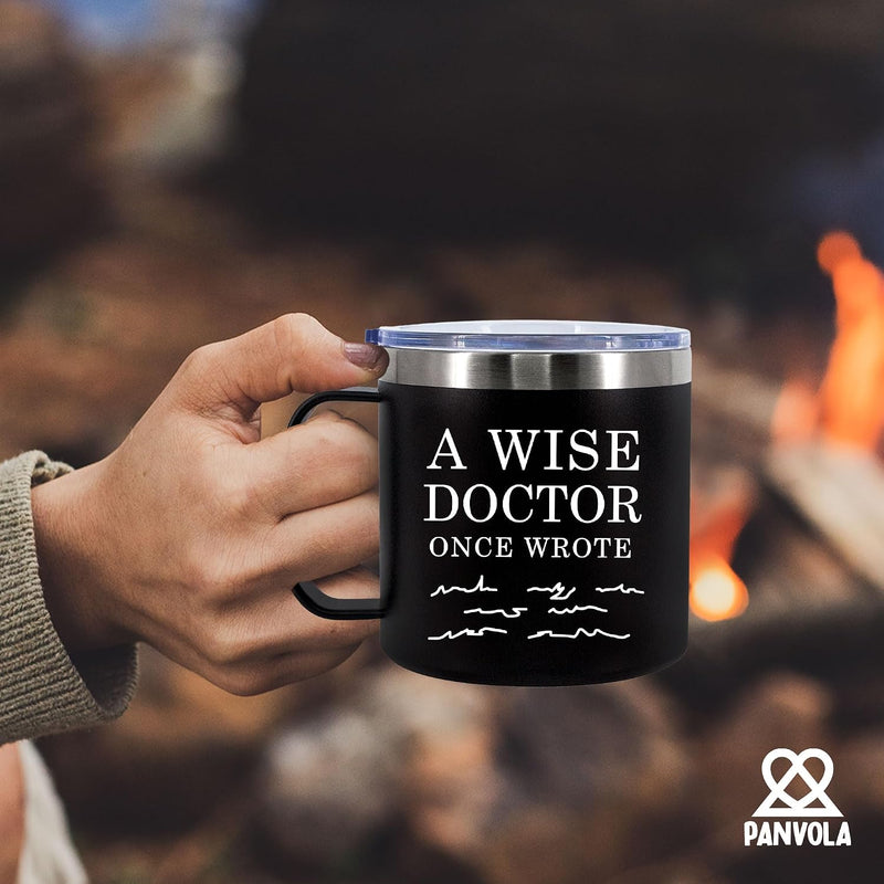 A Wise Doctor Once Wrote Insulated Coffee Cup 14oz With Handle And Lid