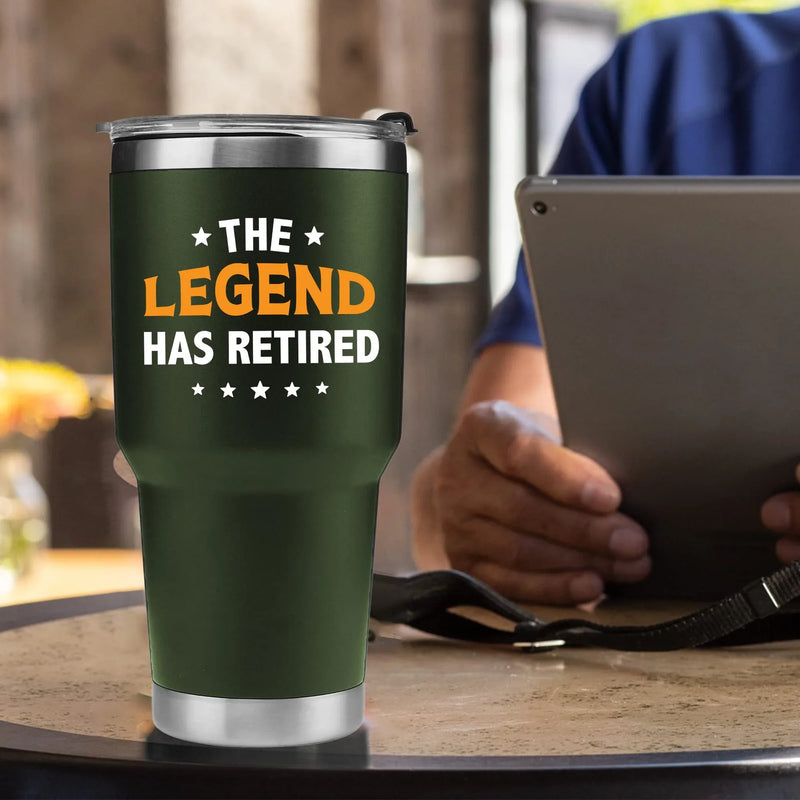 The Legend Has Retired Vacuum Insulated Stainless Steel Tumbler Khaki - Panvola