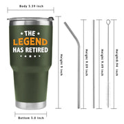 The Legend Has Retired Vacuum Insulated Stainless Steel Tumbler Khaki - Panvola