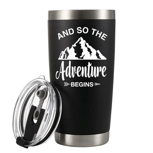 And So The Adventure Begins Retirement Graduation New Job Vacuum Insulated Tumbler 20 oz - Panvola