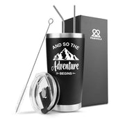 And So The Adventure Begins Retirement Graduation New Job Vacuum Insulated Tumbler 20 oz - Panvola