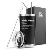 Male Nurse Definition Murse Like A Normal Nurse But Way Cooler Vacuum Insulated Stainless Steel Tumbler 20 oz Black - Panvola