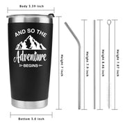 And So The Adventure Begins Retirement Graduation New Job Vacuum Insulated Tumbler 20 oz - Panvola
