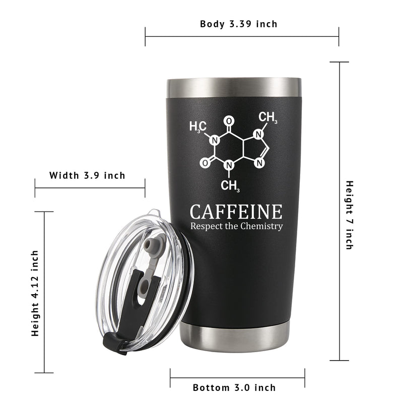 Caffeine Respect the Chemistry Vacuum Insulated Stainless Steel Tumbler