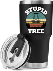 Stupid Tree Funny Disc Golf Player Vacuum Insulated Tumbler 20 oz - Panvola