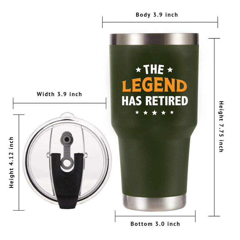 The Legend Has Retired Vacuum Insulated Stainless Steel Tumbler Khaki - Panvola