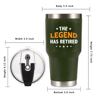 The Legend Has Retired Vacuum Insulated Stainless Steel Tumbler Khaki