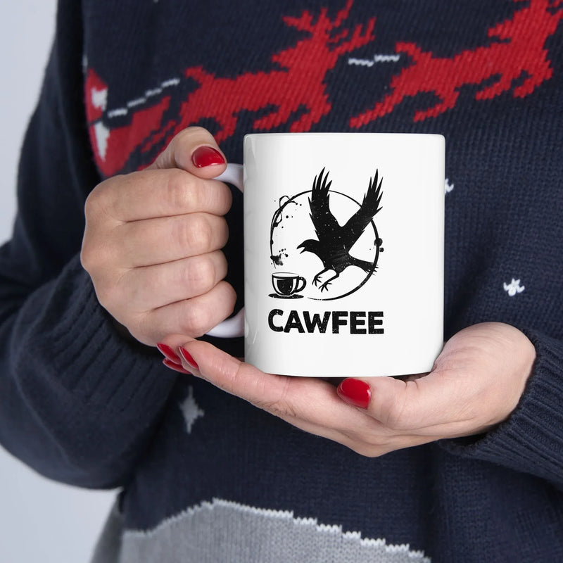 Personalized Cawfee Ceramic Mug 11 oz White - Panvola