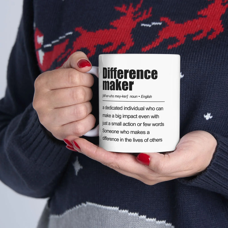 Personalized Difference Maker Definition Customized Ceramic Mug 11 oz White - Panvola