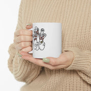 Personalized Scared Bowling Pins Customized Ceramic Mug 11 oz White - Panvola