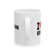 Personalized I Love My Granddog Ceramic Mug 11 oz White.