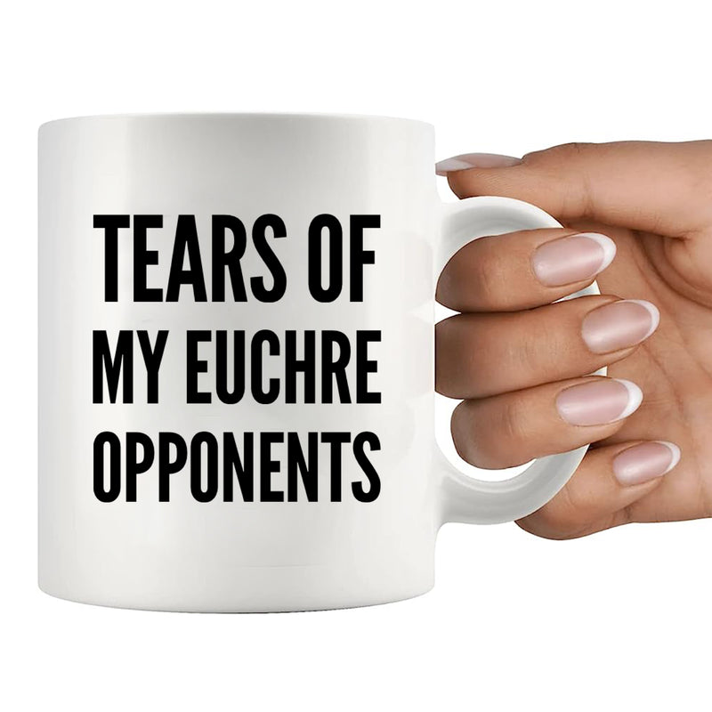 Tears of My Euchre Opponents Ceramic Mug 11 oz White