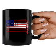 Hockey Stick USA Flag Ceramic Mug 11 oz White - Panvola