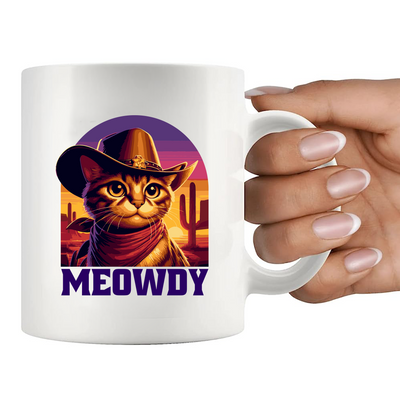 Meowdy Ceramic Mug 11 oz White