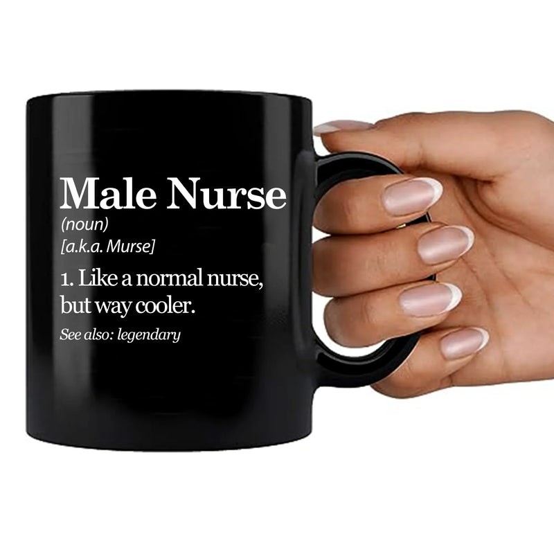 Male Nurse Definition Ceramic Mug 11 oz Black - Panvola