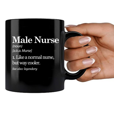 Male Nurse Definition Ceramic Mug 11 oz Black