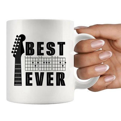 Best Dad Ever Guitar Ceramic Mug 11 oz White