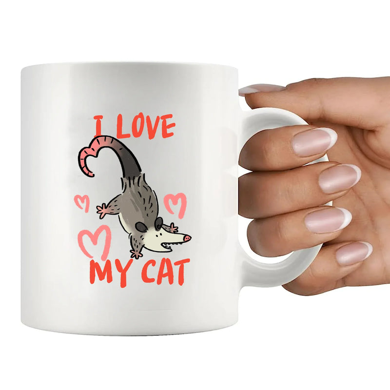 I Love My Cat Ceramic Mug 11 oz White - Panvola