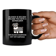 Silence is Golden Ceramic Mug 11 oz Black - Panvola
