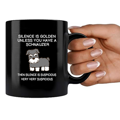 Silence is Golden Ceramic Mug 11 oz Black