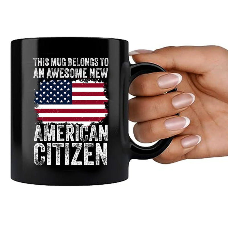 New American Citizen Coffee Ceramic Mug 11 oz Black - Panvola