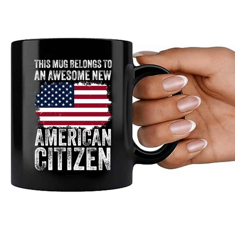 New American Citizen Coffee Ceramic Mug 11 oz Black