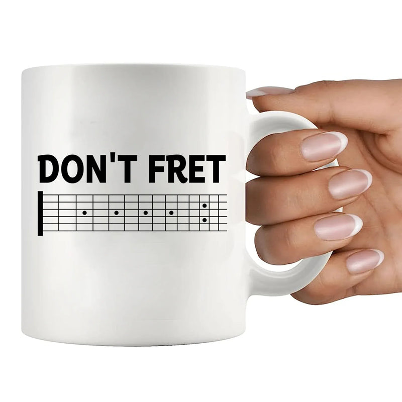 Don't Fret Ceramic Mug 11 oz White - Panvola