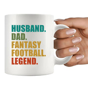 Husband Dad Fantasy Football Legend Ceramic Mug 11 oz White - Panvola
