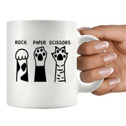 Rock Paper Scissors Ceramic Mug 11 oz White - Panvola