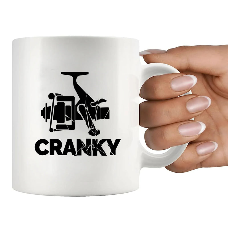 Cranky Fishing Ceramic Mug 11 oz White - Panvola