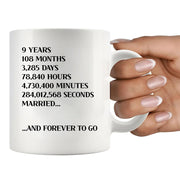 9 Years 108 Months 3285 Days Ceramic Mug 11 oz White - Panvola