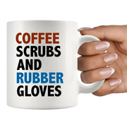 Coffee Scrubs And Rubber Gloves Ceramic Mug 11 oz White - Panvola