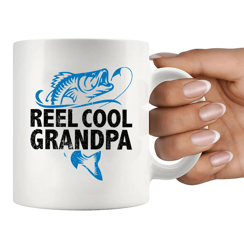 Reel Cool Grandpa Ceramic Mug 11 oz White - Panvola