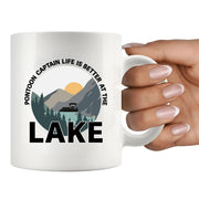 Pontoon Captain Life Is Better At The Lake Ceramic Mug 11 oz White - Panvola