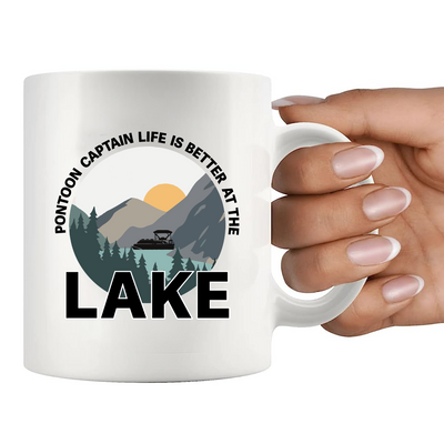 Pontoon Captain Life Is Better At The Lake Ceramic Mug 11 oz White