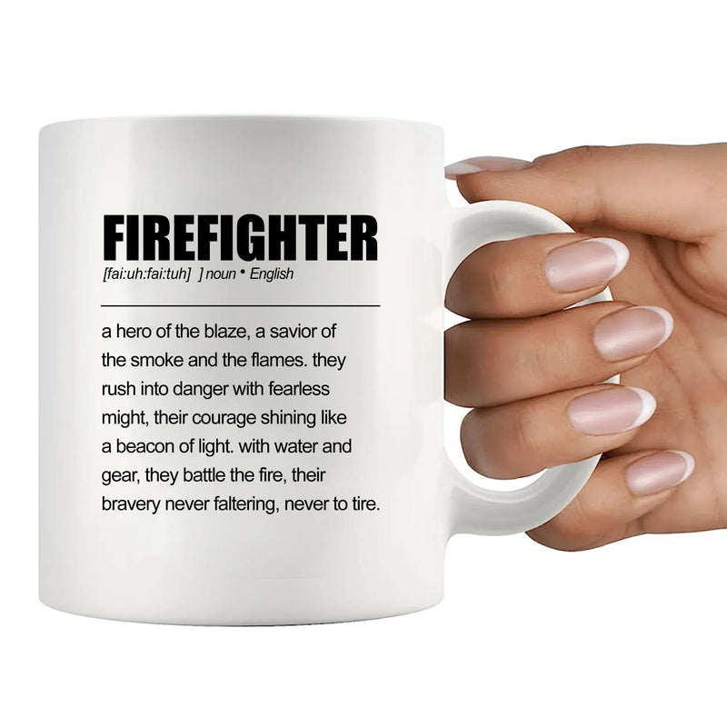 Firefighter Definition Mug 11oz White - Panvola