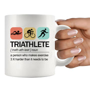 Triathlete Definition Mug Athlete Gifts Ceramic Mug 11 oz White.