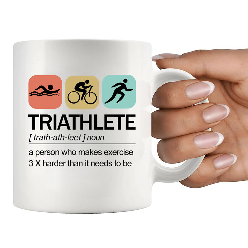 Triathlete Definition Mug Athlete Gifts Ceramic Mug 11 oz White