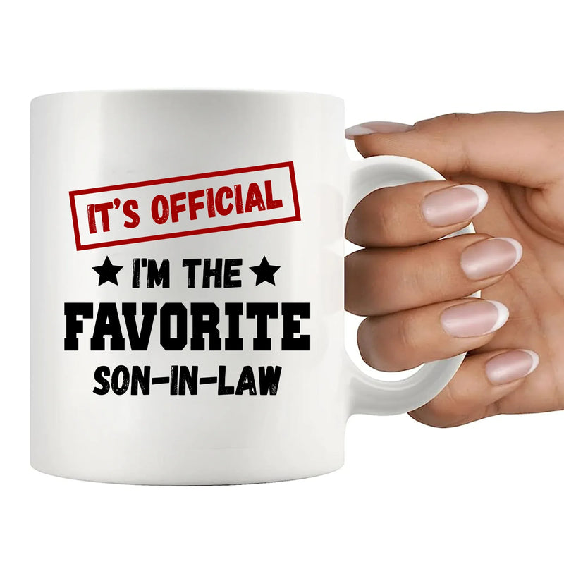 It's Official I'm The Favorite Son-In-Law Ceramic Mug 11 oz White - Panvola