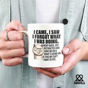 I Came I Saw I Forgot What I Was Doing Sarcastic Ceramic Mug 11 oz White.