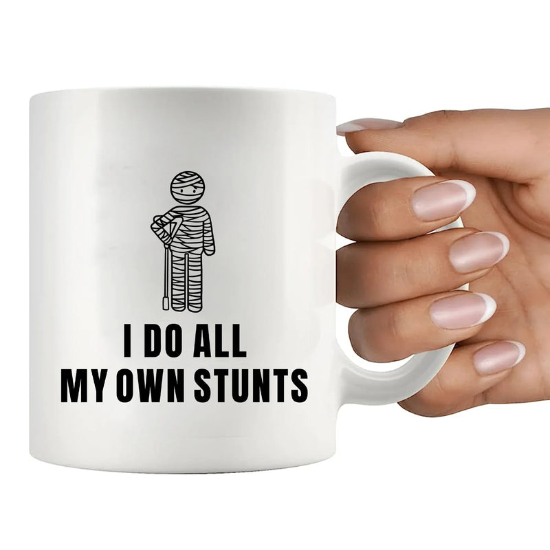 I Do All My Own Stunts Ceramic Mug 11 oz White - Panvola