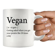 Vegan Definition Mug Ceramic Cup 11 oz White - Panvola