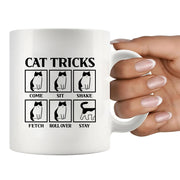 Cat Tricks Ceramic Mug 11 oz White - Panvola