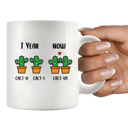 1 Year Cact-U Cact-I Cactus Ceramic Mug 11 oz White - Panvola