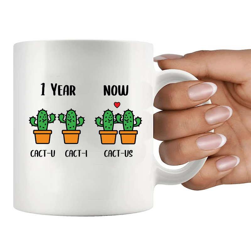 1 Year Cact-U Cact-I Cactus Ceramic Mug 11 oz White