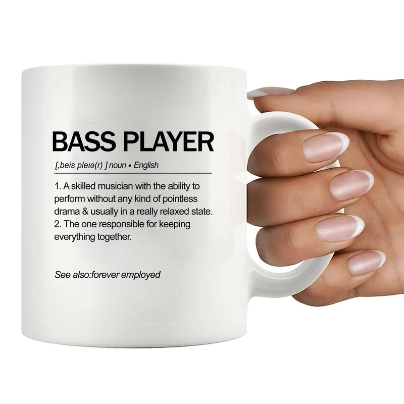 Bass Player Definition Mug Ceramic Mug 11 oz White - Panvola