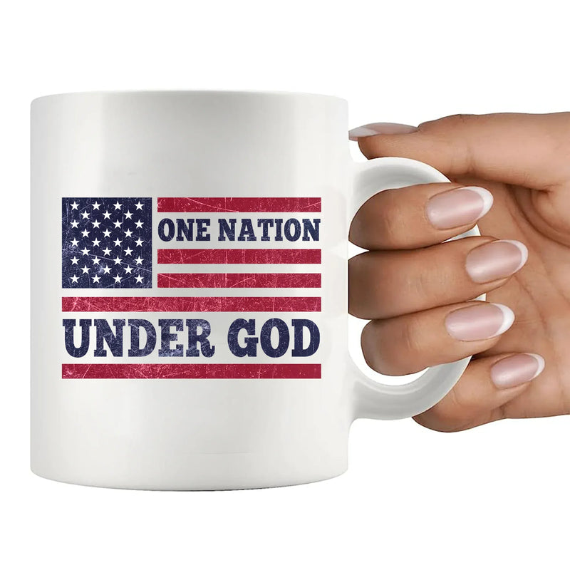One Nation Under God Ceramic Mug 11 oz White - Panvola