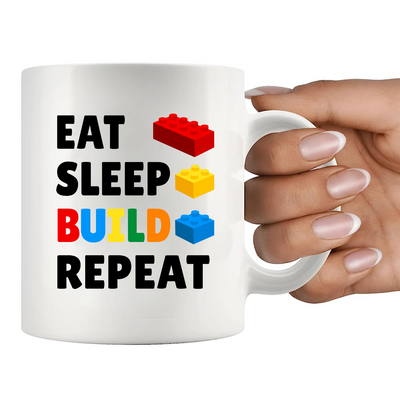 Eat Sleep Build Repeat Ceramic Mug 11 oz White