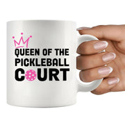Queen of the Pickleball Court Ceramic Mug 11 oz White - Panvola
